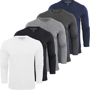 Kit com 5 Camisetas Lisas Masculinas – Manga Longa – Algodão 30.1 Premium