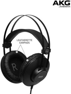 Fone de Ouvido Profissional AKG K52 PT Preto Grande