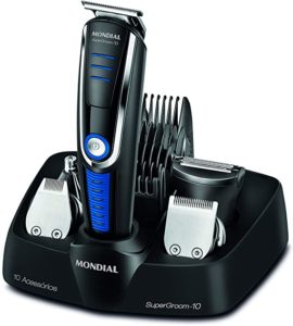 Aparador de Pelos Mondial, Super Groom – 10, Preto/Azul, Bivolt