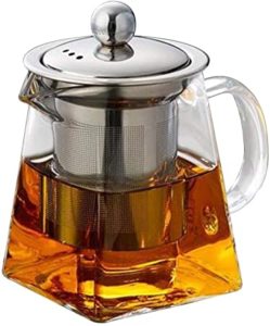 Chaleira de vidro transparente com infusor removível – 550ml