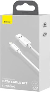 it 2x Cabo Lightning Baseus 1.5M 2.4A Rápido