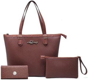 Kit Bolsa Feminina Tipo Sacola + Necessaire + Carteira