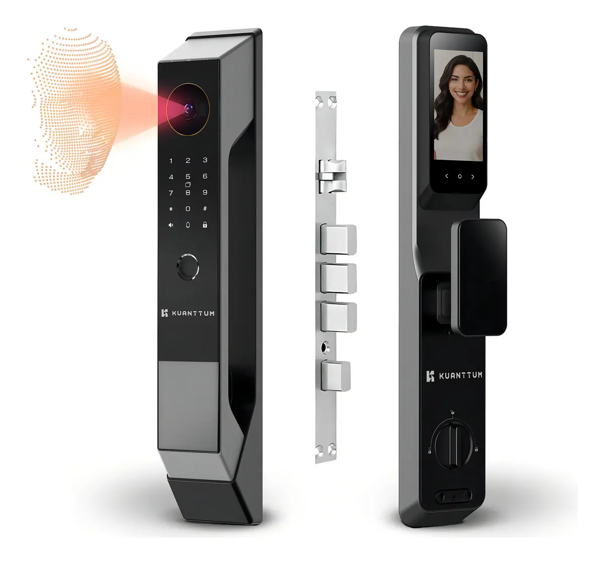 Fechadura digital Kuanttum Omega com reconhecimento facial e Wi-Fi