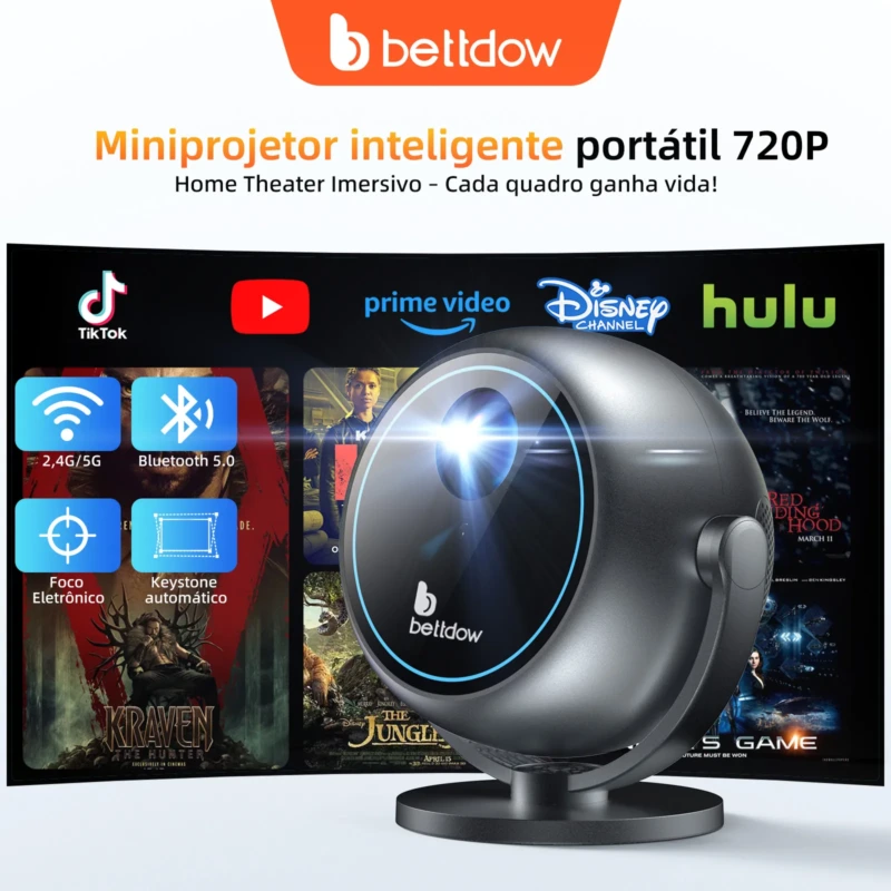 BETTDOW Mini Projetor portátil