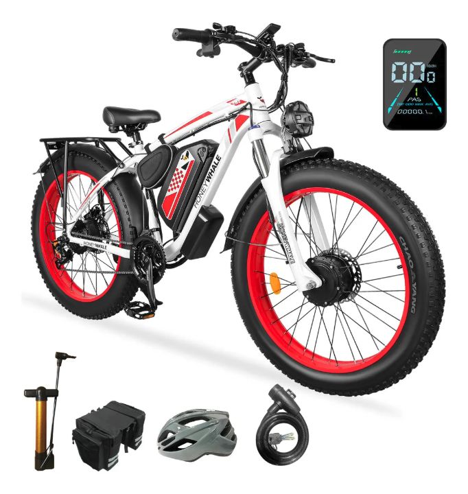 Bicicleta elétrica HoneyWhale BK08 com motor duplo