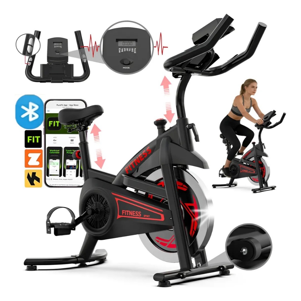 Bicicleta de spinning JMJN vermelha