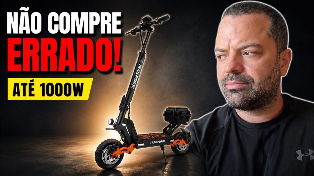 Top 5 patinetes elétricos de 1000W baratos em 2026: comparativo