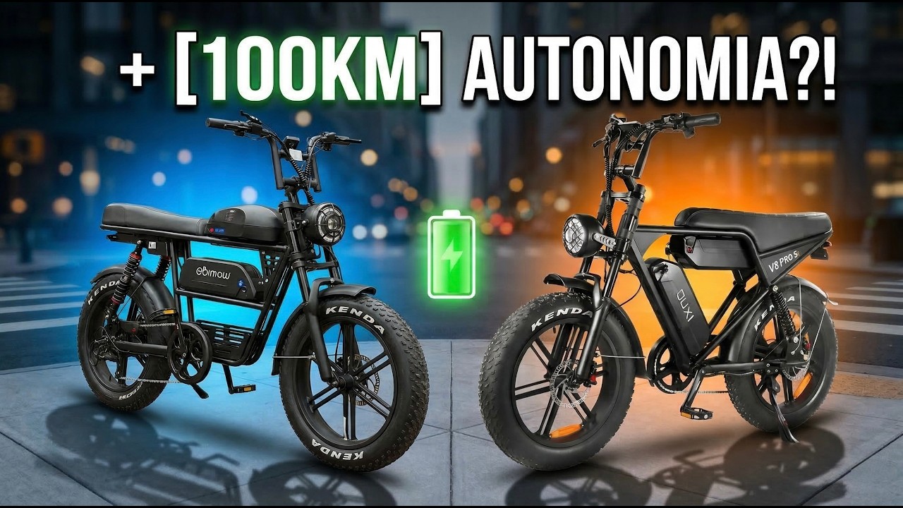 INOW V35 e OUXI V8 Pro S lado a lado no comparativo de bicicletas elétricas
