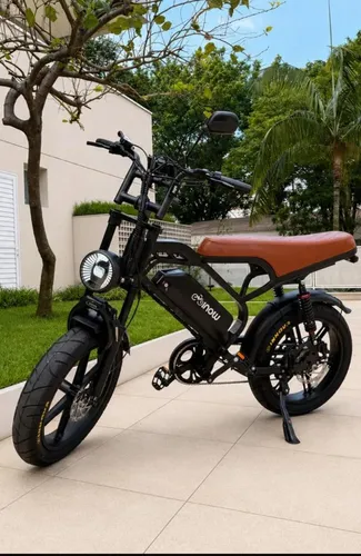 Bicicleta elétrica Inow V40 Pro 2026 com banco marrom