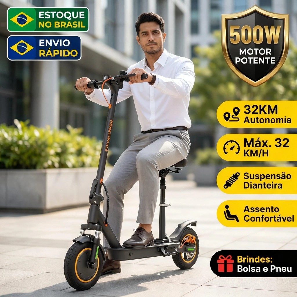 Patinete elétrico Honeywhale M2 Max-B com banco removível
