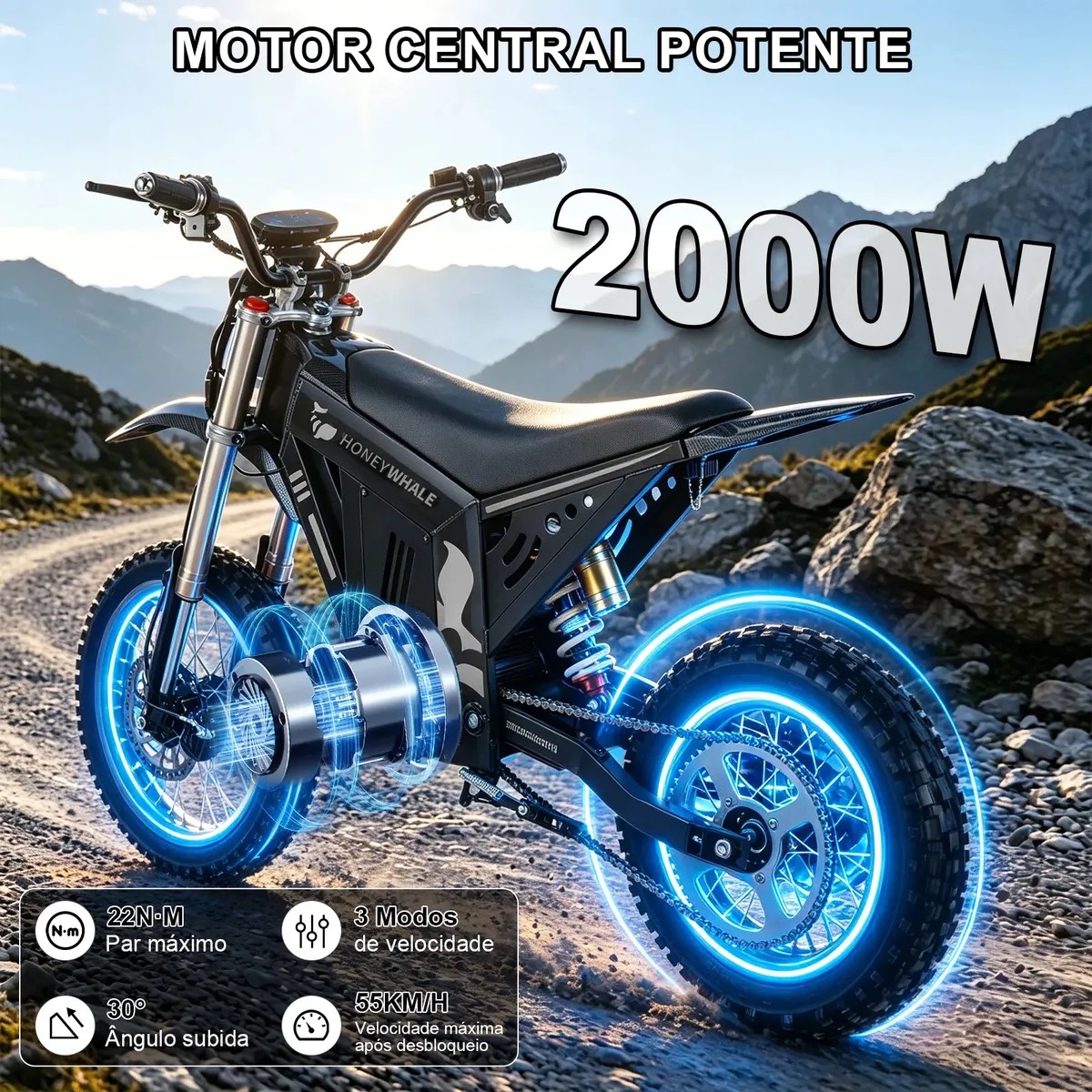 Motor e estrutura da Honeywhale MT4