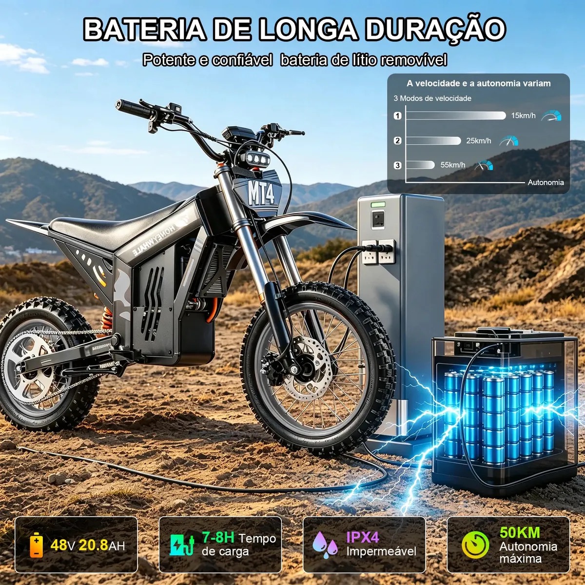 Bateria removível da Honeywhale MT4