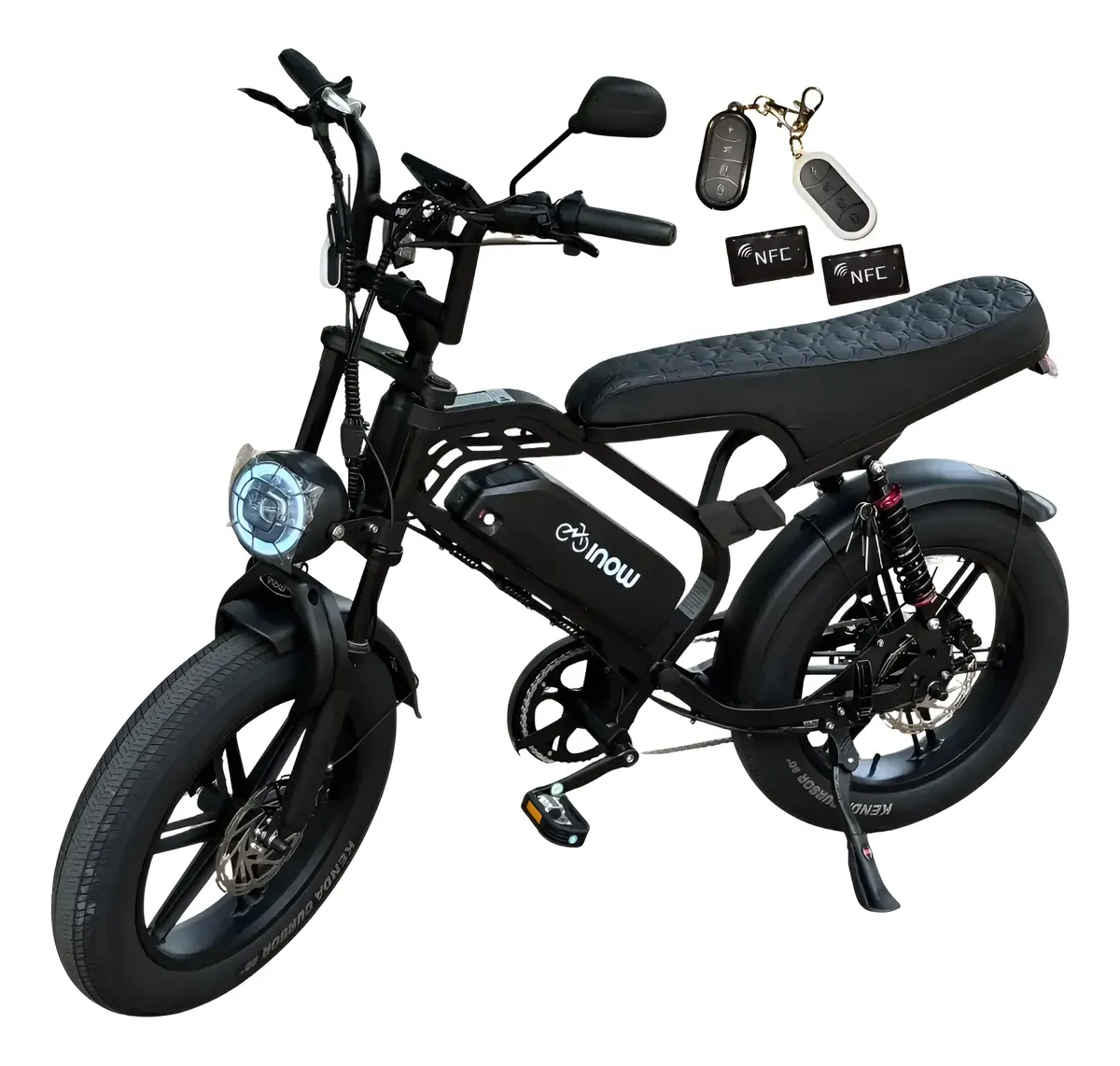 Bicicleta elétrica Inow V40 Pro preta aro 20, fotografia do anúncio